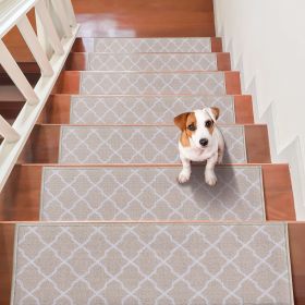 Stair Treads, Stairs Carpet Non Slip 9" x 28", Indoor Stair Runner for Wooden Steps (Color: Brown)